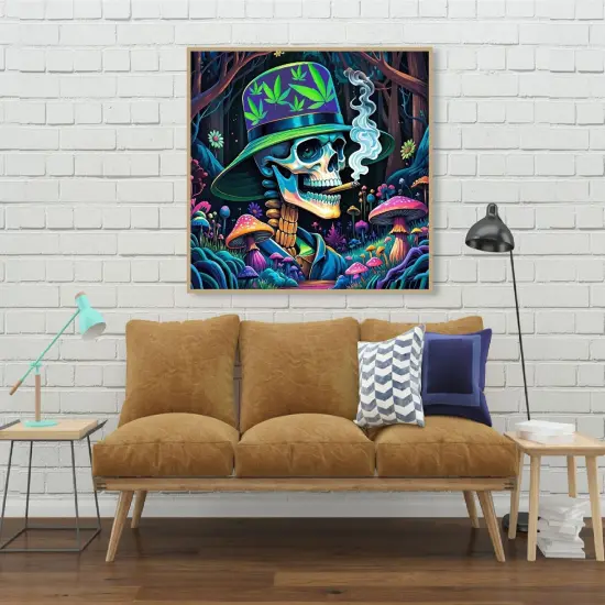 Skeleton Man Diamond Art Kits for Beginners, 5D DIY Full Drill Skull - 14x14inch {2}