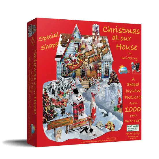 Sunsout Christmas at Our House 1000 pc Special Shape Christmas Jigsaw Puzzle 95539 {3}