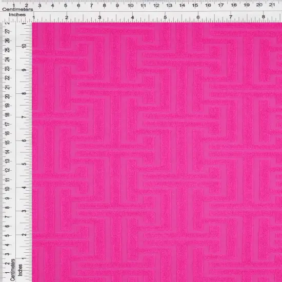 1 Yard Geo Towel Jacquard Knit Fabric 250 GSM, 58/59&Prime; Wide Polyester Spandex Blend FUCHSIA {3}