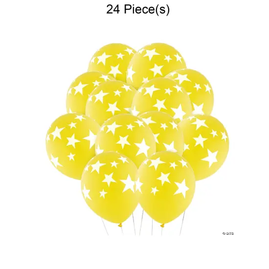 Stars 11" Latex Balloons 24 Pc Yellow {1}
