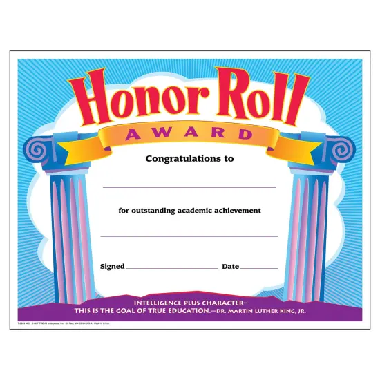 Honor Roll Award Colorful Classics Certificates, 30 ct {1}