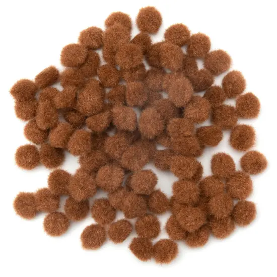CousinDIY Pom-Poms .5" 100/Pkg-Brown {3}