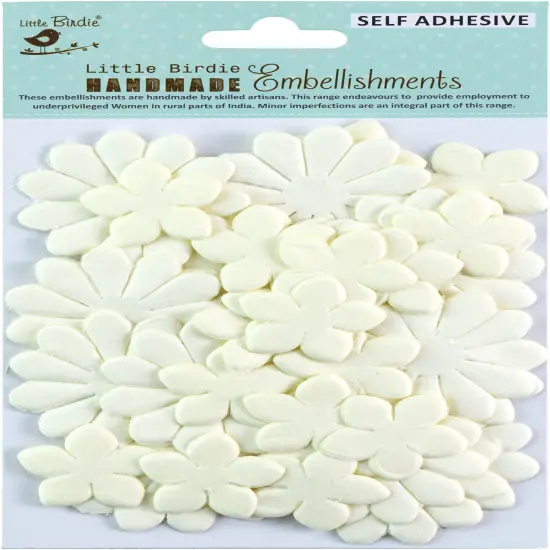 Little Birdie Nora Paper Flowers 36/Pkg-Shabby Chic {1}