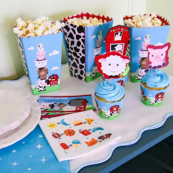Big Dot of Happiness Farm Animals - Baby Shower or Birthday Party Decorations - Party Cupcake Wrappers - Set of 12 {5}
