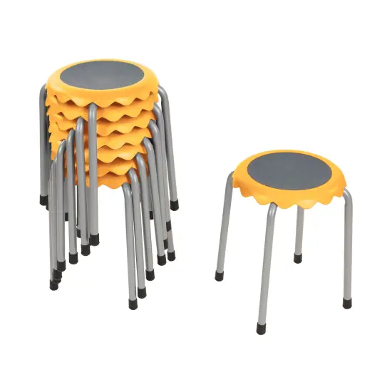 Daisy Stackable Stool Set, Flexible Seating, 8-Piece Yellow {1}