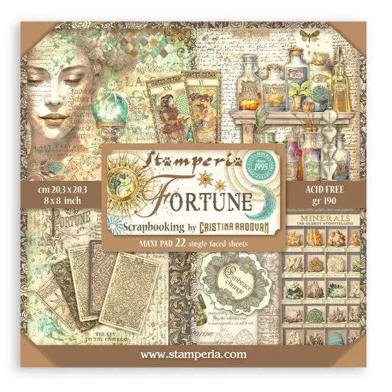 Stamperia Single-Sided Paper Pad 8"X8" 22/Pkg-Fortune {1}