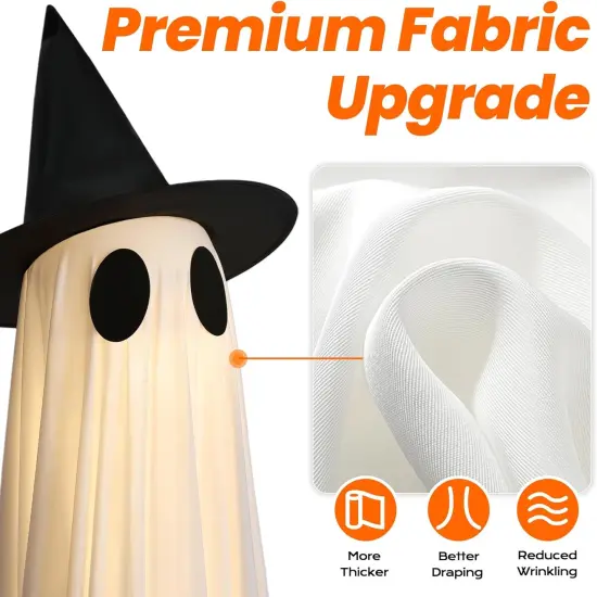 2 Packs Halloween Decorations Outdoor Indoor, 5Ft Wind-Resistant Ghost Decor with USB String Lights {3}