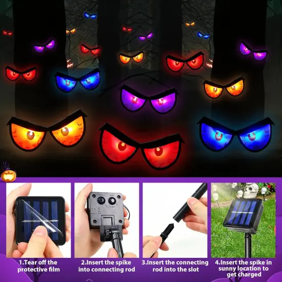 5 Pairs Flashing Glowing Eyes Halloween Decorations Outdoor {3}
