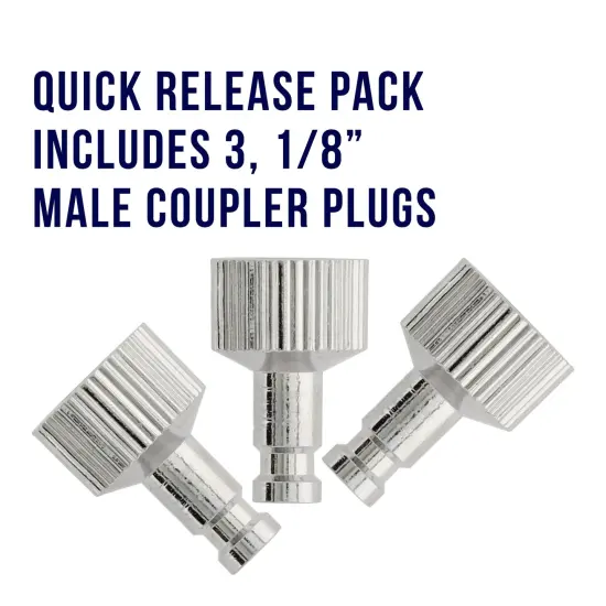 Quick Connect Fittings 1/8" Male Coupler Airbrush Adapter (3 Pack) - Universal Airbrush Connector Quick Disconnect System for Air Hose {3}