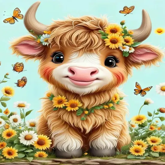 Cow 5D Diamond Painting Dots Art Kits 12 x16Inch {1}