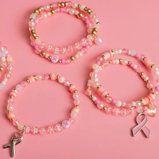 Susan G. Komen Breast Cancer Awareness Pink Ribbon & Letter Bead Box {4}