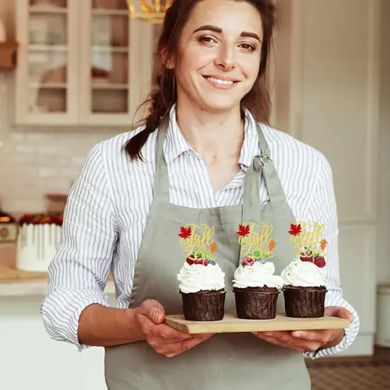 Cupcake Toppers Glitter Maple Leaves Fall Maple Leaves {5}