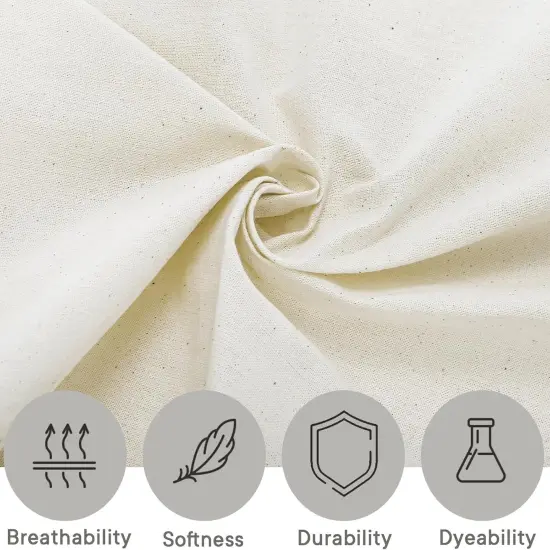 Cotton Muslin Fabric, 63 Inch x 5.5 Yards Muslin Cloth, Natural Unbleached {2}