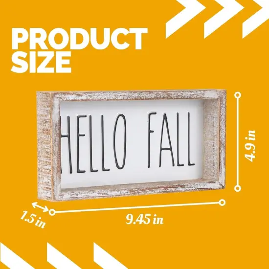 Hello Fall Block Sign Tabletop Decor {4}