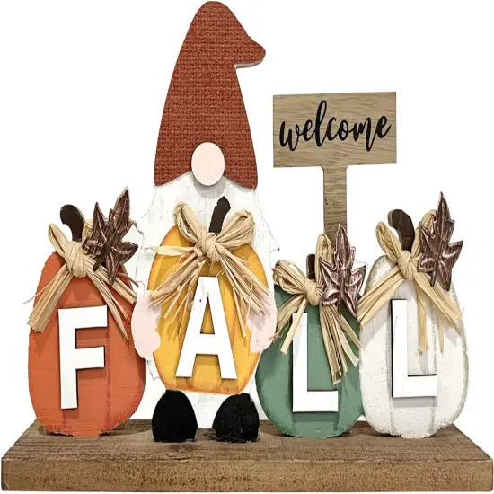 Wooden Gnome Sign Fall Decorations {1}