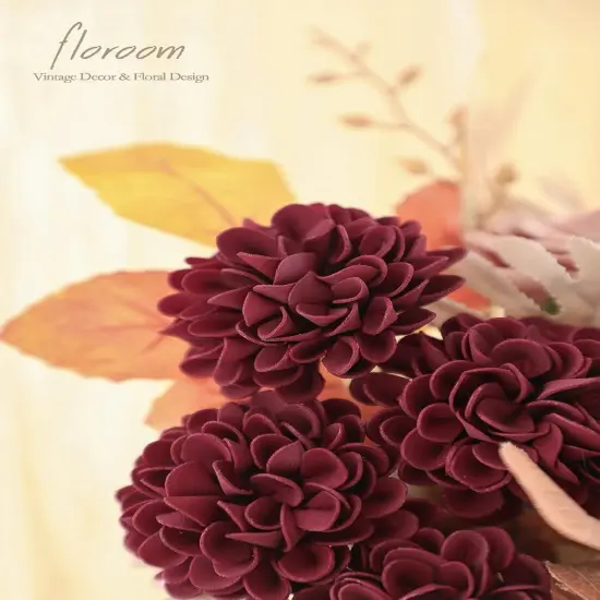 25pcs Real Looking Burgundy Foam Fake Roses Bouquets {4}