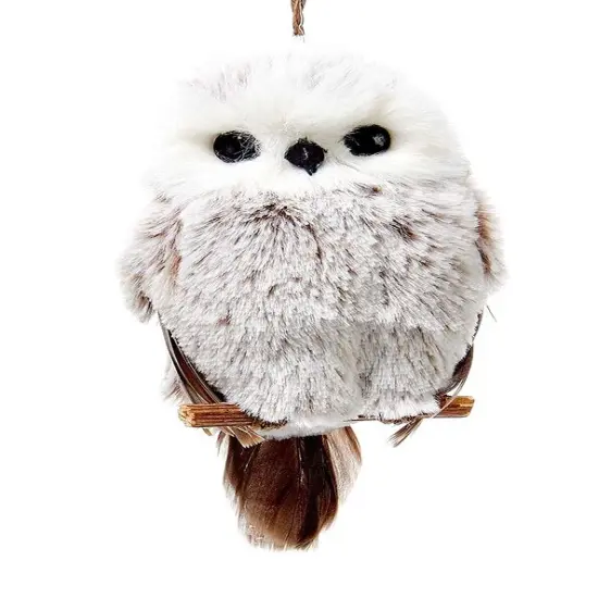 Brown and White Owl Ornament - Ears In {1}