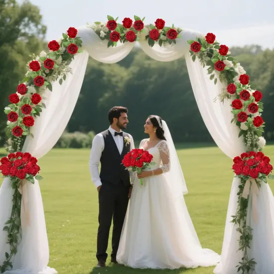 Artificial Roses Bouquet with Long Stems for DIY Home Wedding Centerpieces Party Decorations {3}