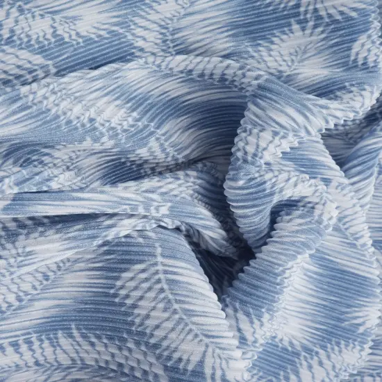 1 Yard Lightweight Soft Drape Tropical Leaf Interlock Pleated Fabric 58/60" Wide BLACK {4}