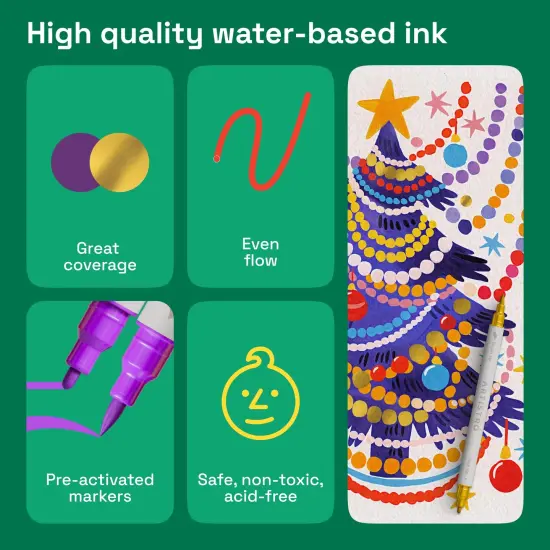 ARTISTRO Dual Tip Acrylic Paint Markers - Easy for All Ages & Levels Acrylic Paint Pens for Fabric, Rocks, Paper, Wood, Canvas, Glass, DIY (Dual Tip Brush + Fine, 24) {3}