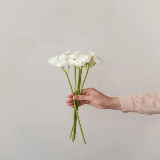 12pcs Ranunculus Artificial Flowers Faux Silk Mini Ranunculus Fake Rose Flowers Wedding Filler Flowers DIY Pink Bouquets, Centerpieces, Bridal Shower Decorations Arrangements {3}