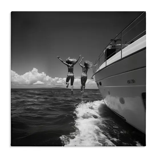 Stupell Industries Jumping Into Ocean Canvas Wall Art Design by LSR Design Studio {1}