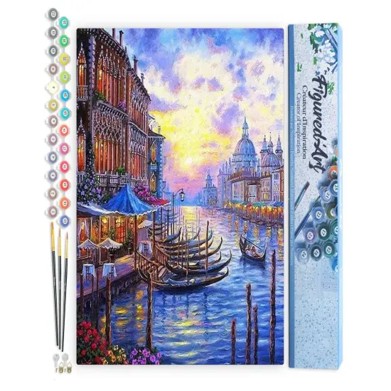 Figured'Art Paint by Numbers Kit for Adults The Grand Canal of Venice 16"x20" - Craft Art Painting DIY Kit Rolled Canvas without frame {1}