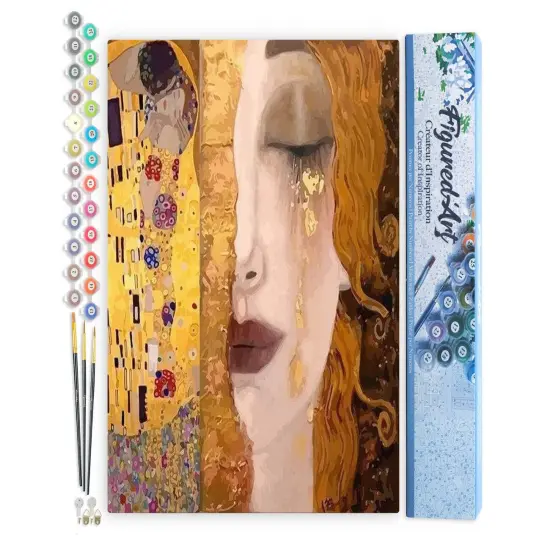 Figured'Art Paint by Numbers for Adults Gustav Klimt 16"x20" - Craft Art Painting DIY Kit Rolled Canvas without frame {1}