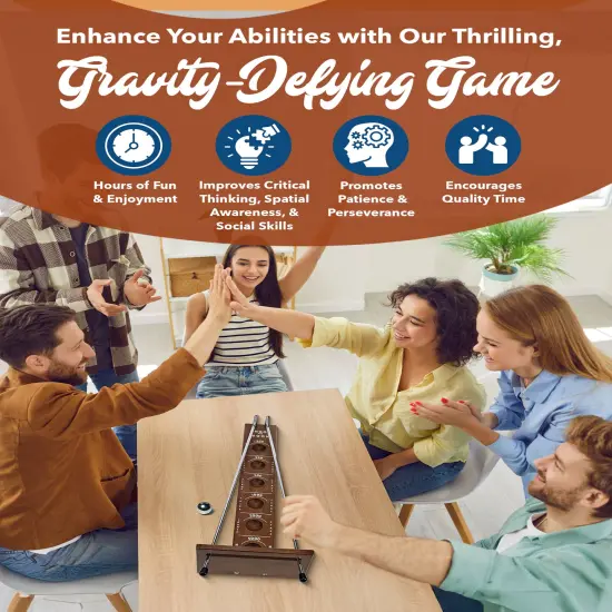 WE Games Shoot The Moon Board Game - Dark Stained Solid Wood - 17.5 in. {4}