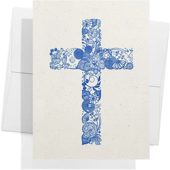 Assorted Religious Christian Cross Blank Note Cards - Stationery Cards with Envelopes - Greeting Cards for Condolence, Bereavement and All Occasions - Made in USA (5.5 x 4.25,Set of 12) {2}