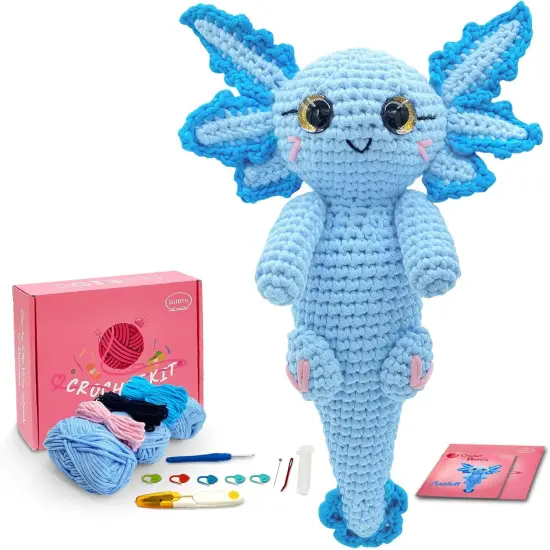 Crochet Kit for Beginners - (Large Axolotl) {1}