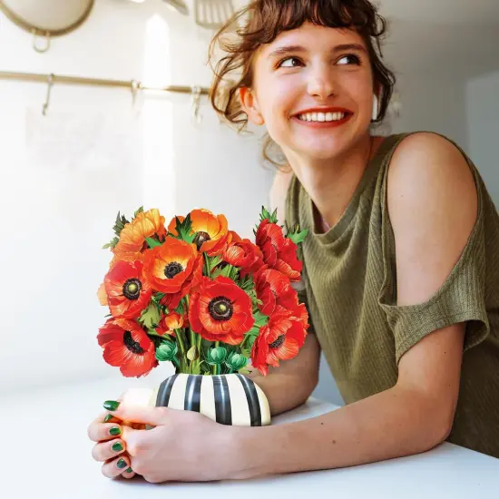 Paper Pop-Up Flower Card, French Blooms, Forever Flowers Bouquet 3D Popup Greeting Cards, Blank Note Envelope, Birthday Gift Cards, Mother's Day, Holiday Decorations {2}