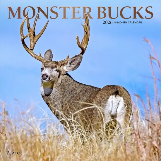 Monster Bucks | 2026 12 x 24 Inch (Hanging) Monthly Square Wall Calendar | Foil Stamped Cover {1}