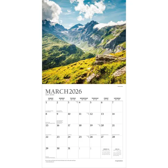 Inspiration | 2026 12 x 24 Inch (Hanging) Monthly Square Wall Calendar | Foil Stamped Cover {3}