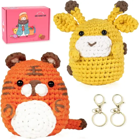 2pcs - Crochet Kit (Tiger & Giraffe) {1}
