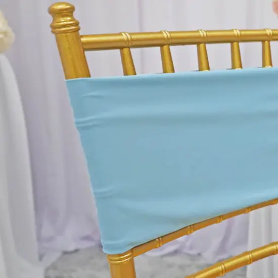 10 Pieces Soft Baby Blue Stretch Spandex Chair Bands 7 x 13 Inches {5}