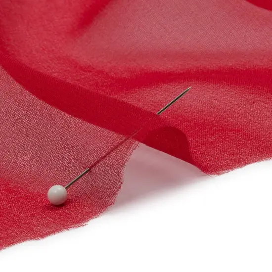 1 Yard Premium Silk Chiffon Solid Tango Red Fabric Lightweight 44 Inch Width {2}