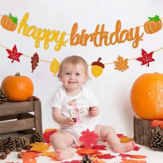 Pumpkin Birthday Banner (Multicolor) {4}