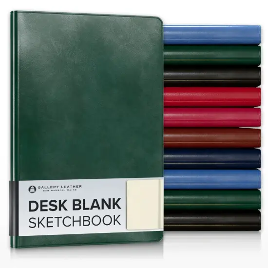 Gallery Leather Blank/Sketch Journal - 192 Pages, Softcover, For Drawing, Sketching, Writing, Work & Travel - 8 x 5.5 Acadia Green {1}