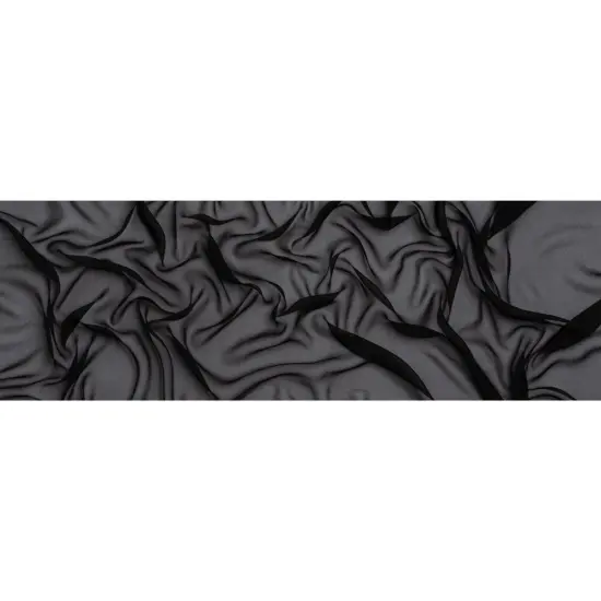 1 Yard Black Solid Silk Georgette Fabric Lightweight Draping 52 Inch Width {3}