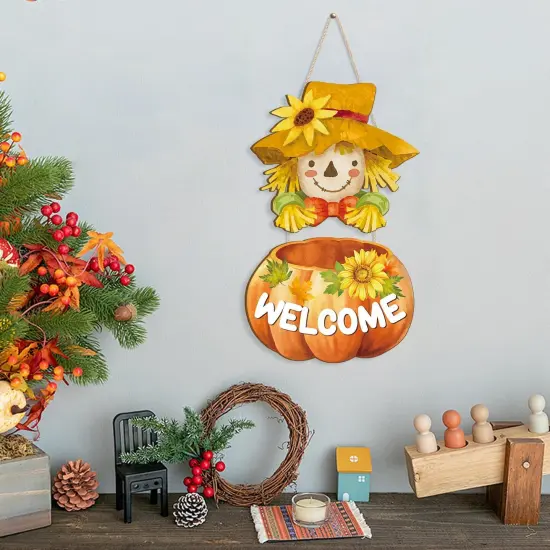 Welcome Fall Wood Door Sign (Fall Welcome) {3}