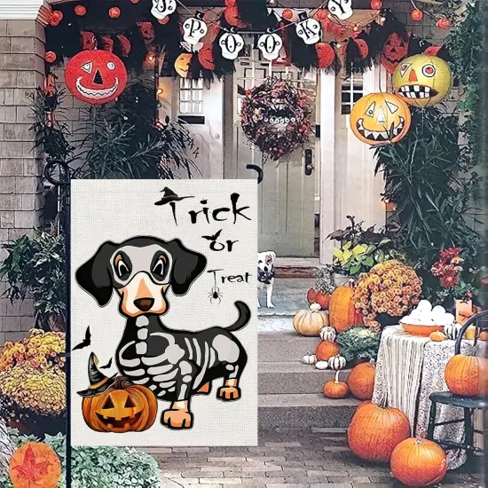 Halloween Trick or Treat Garden Flags 12x18(Halloween Dog) {2}