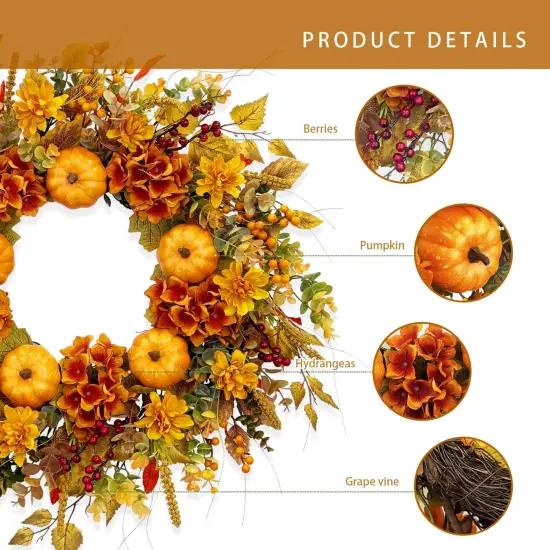 24 Inch Fall Autumn Wreaths {3}