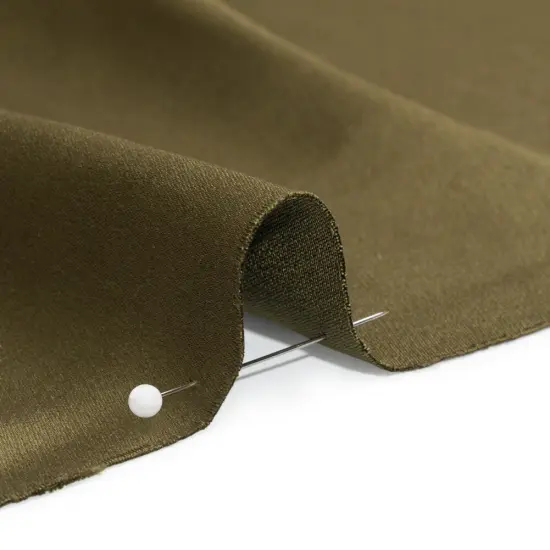 1 Yard Olive Green Silk Crepe Back Satin Premium Smooth Draped Designer Fabric 44 inch Width {2}