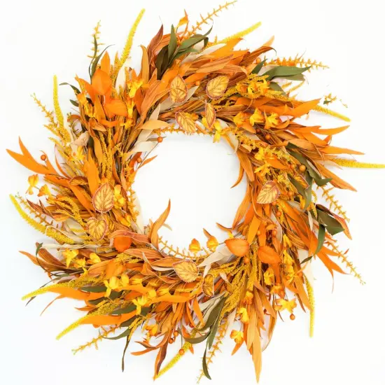 24'' Autumn Fall Wreath (Orange) {1}