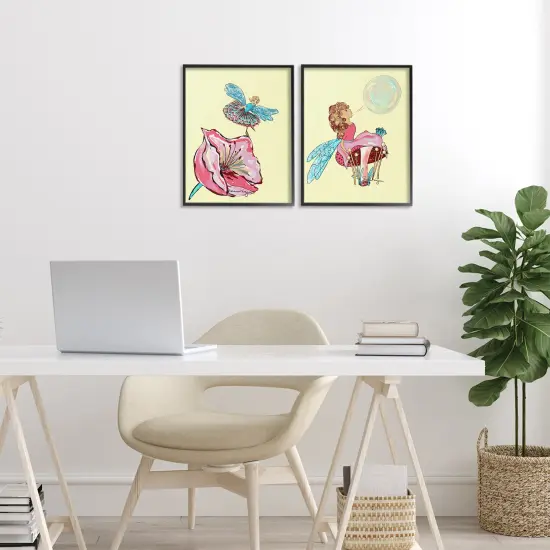 Stupell Industries Magical Ballerina Fairies 2pc Framed Giclee Set, design by Susan Lugar {8}