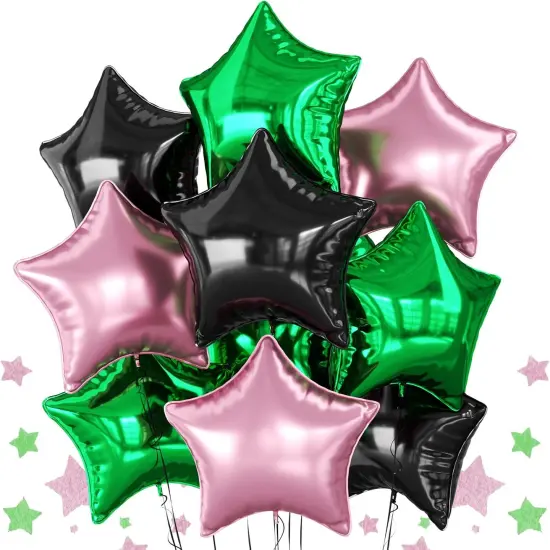 Pink Green Black Star Foil Balloon(Pink Green Black) {1}