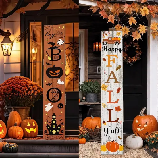 2 in 1 Fall Porch Sign Decor 47 (bright color) {3}