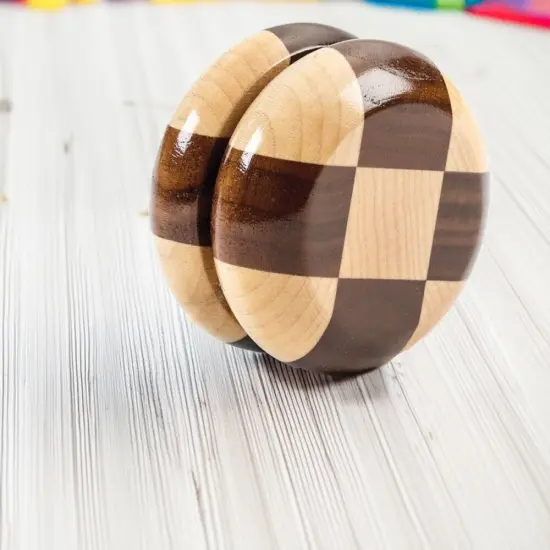 Lehman's Wooden Yo Yo, Traditional Checkered Hard Wood {3}