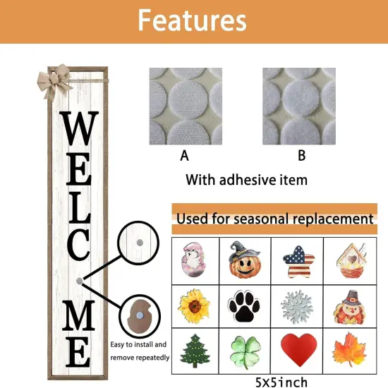 Welcome Sign for Front Porch (12 Pcs) {3}